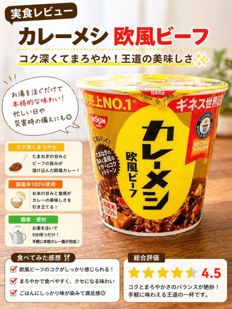 日清カレーメシ欧風ビーフのおすすめ実食レビュー