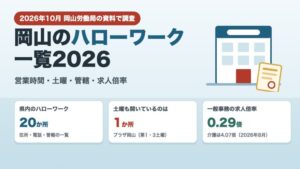 岡山のハローワーク一覧2026 営業時間・土曜・管轄・求人倍率