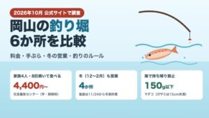岡山の釣り堀6か所を比較(料金・手ぶら・冬の営業・釣りのルール)