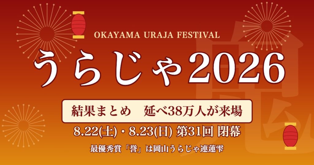 うらじゃ2026 結果まとめ 延べ38万人が来場 第31回は8月22日・23日に閉幕